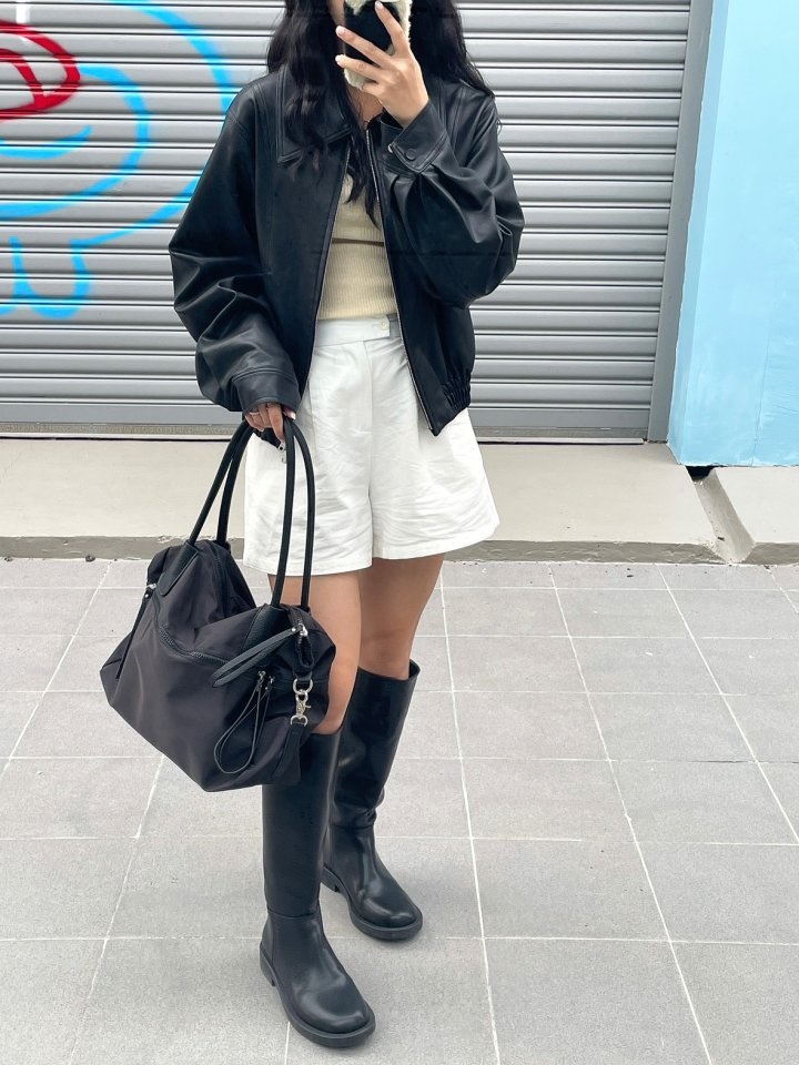French Nylon Shoulder Bag
