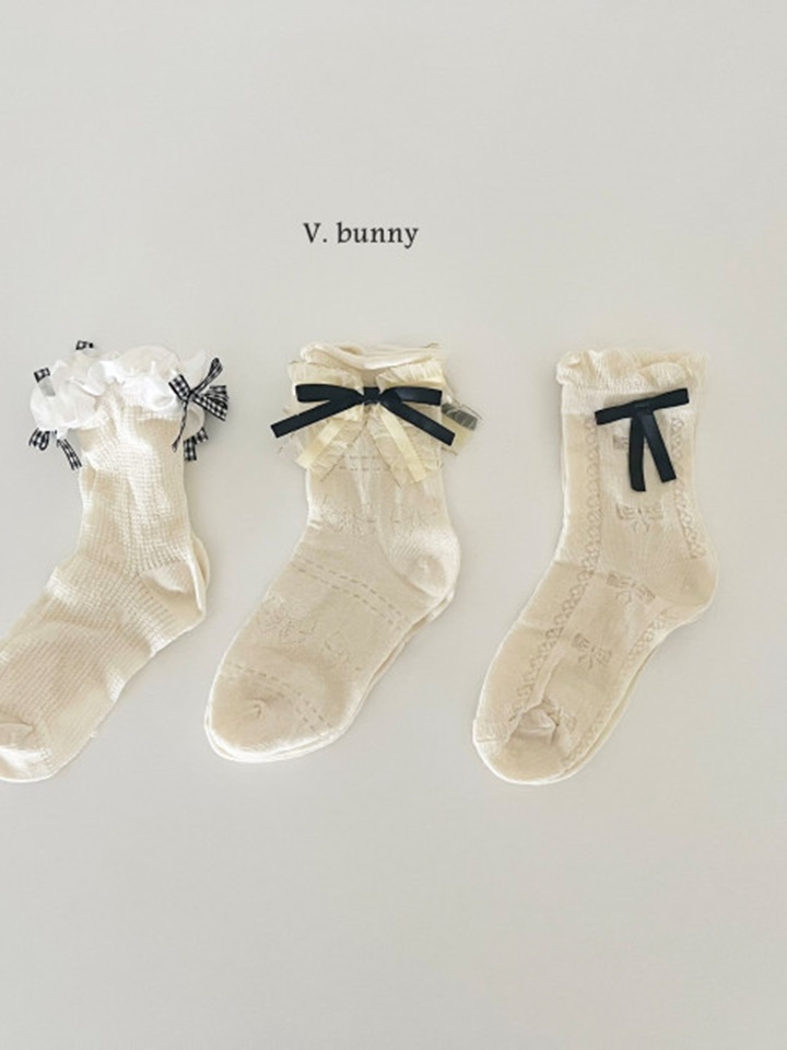 Check Ribbon Socks Set