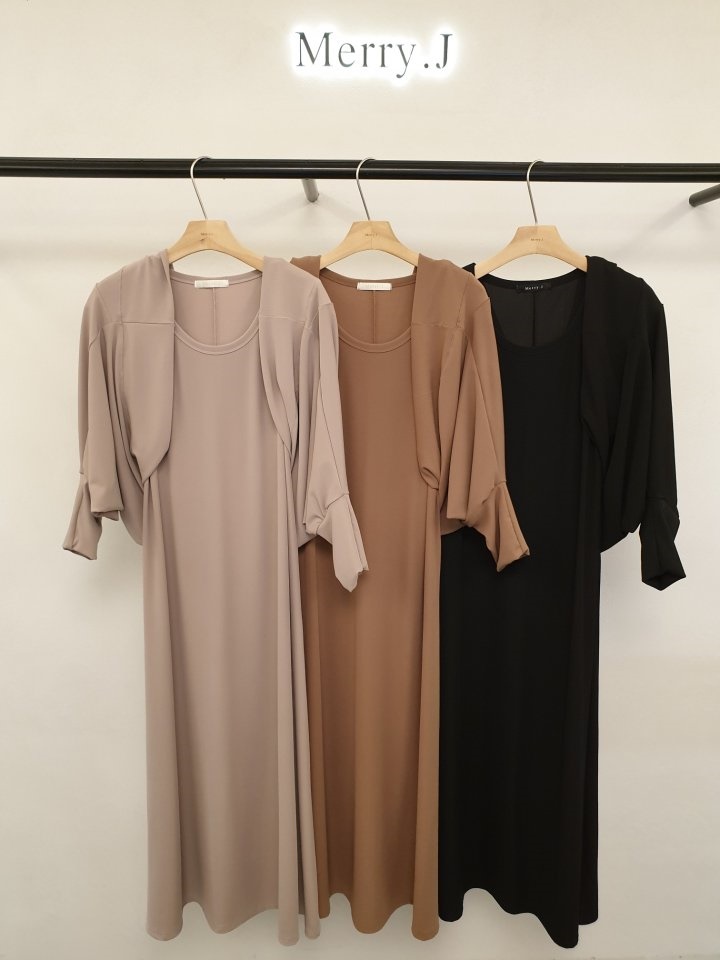 Chalrang Rib Cap Sleeve One-Piece