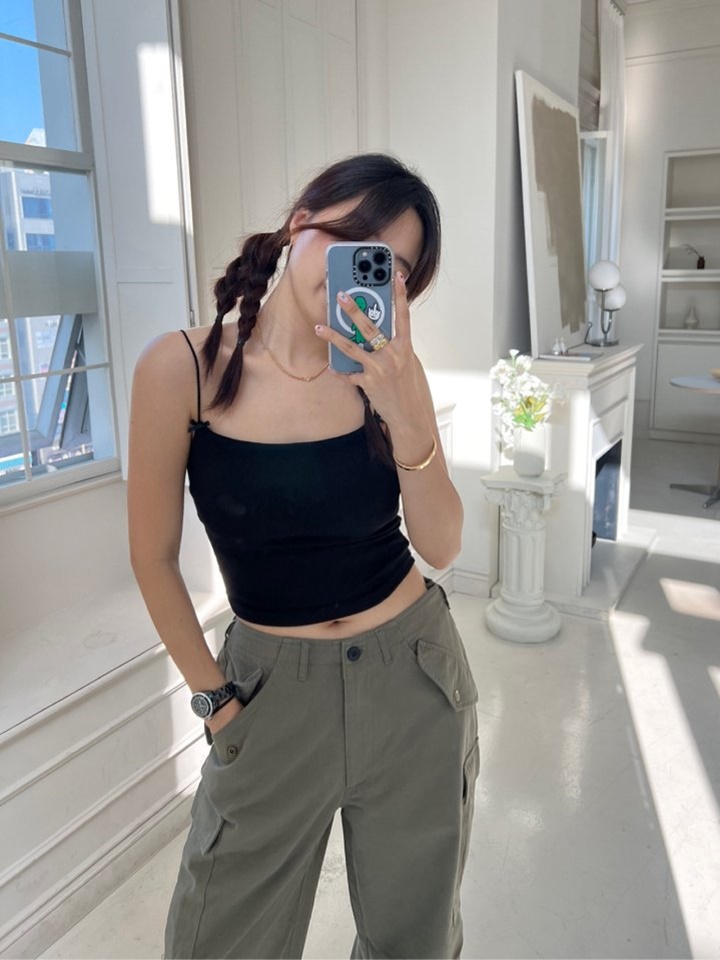 Ribbon Cap Sleeveless Tee