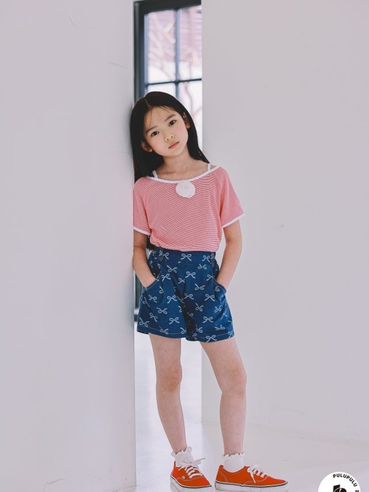 Ribbon Denim Shorts