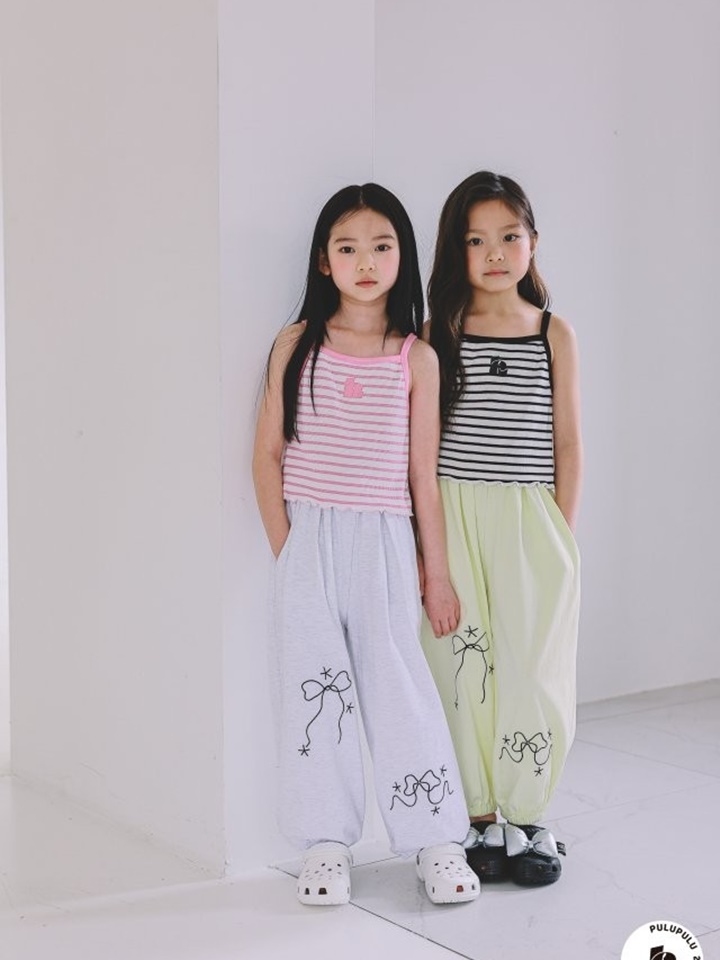 Ribbon Embroidery Jogger Pants