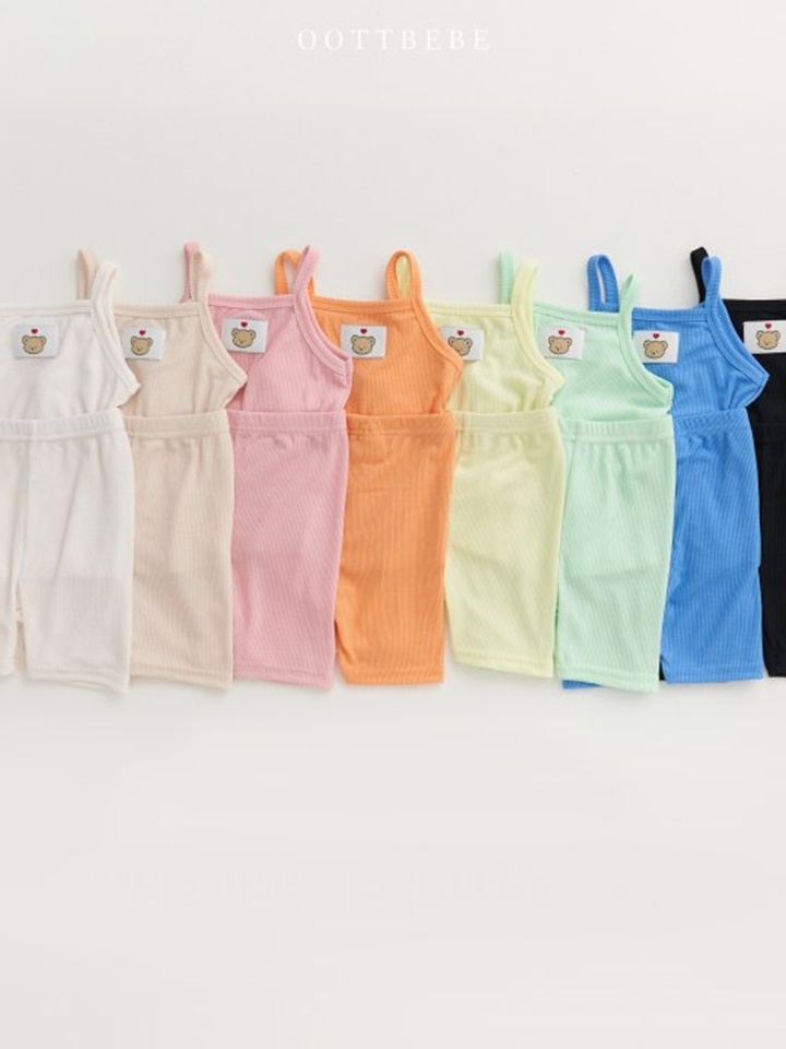 Water Color Sleeveless Top Bottom Set