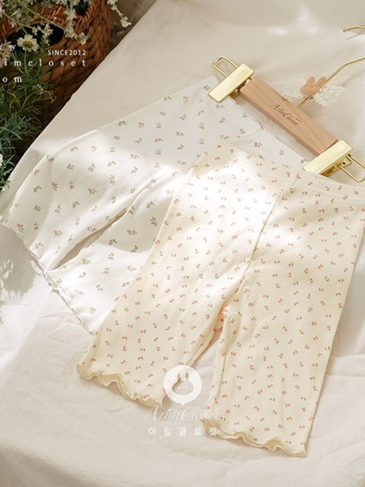 Cute Flower Basic Baby Frill Leggings