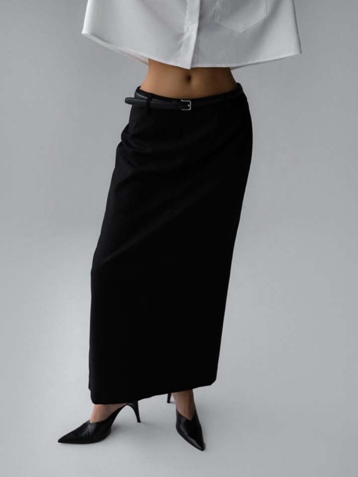 Maxi Length Straight Pencil Line Skirt