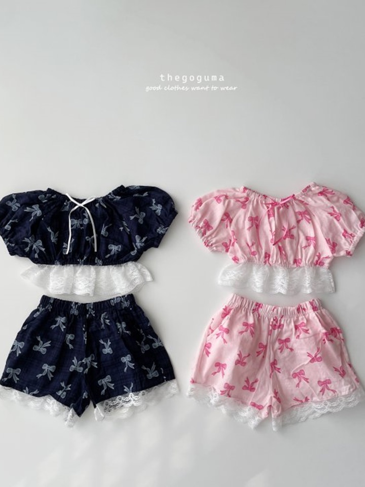 Ribbon Frill Top Bottom Set