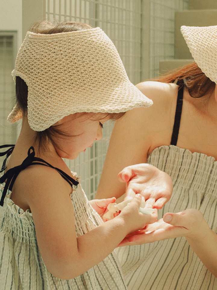 Jini Straw Baby Bucket Bonnet