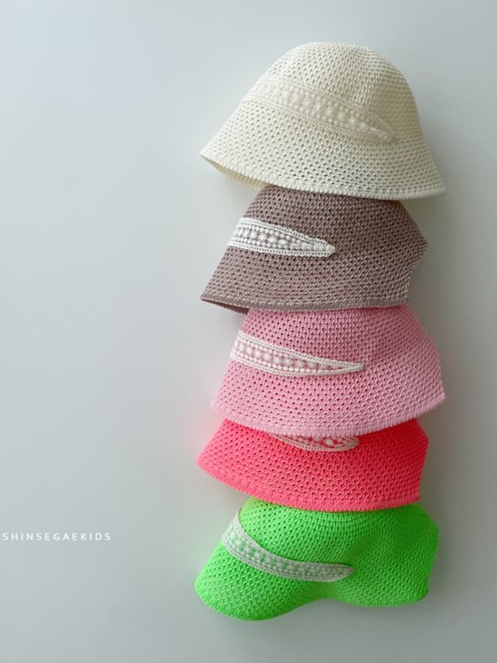 Neon Knit Lace Bucket Hat
