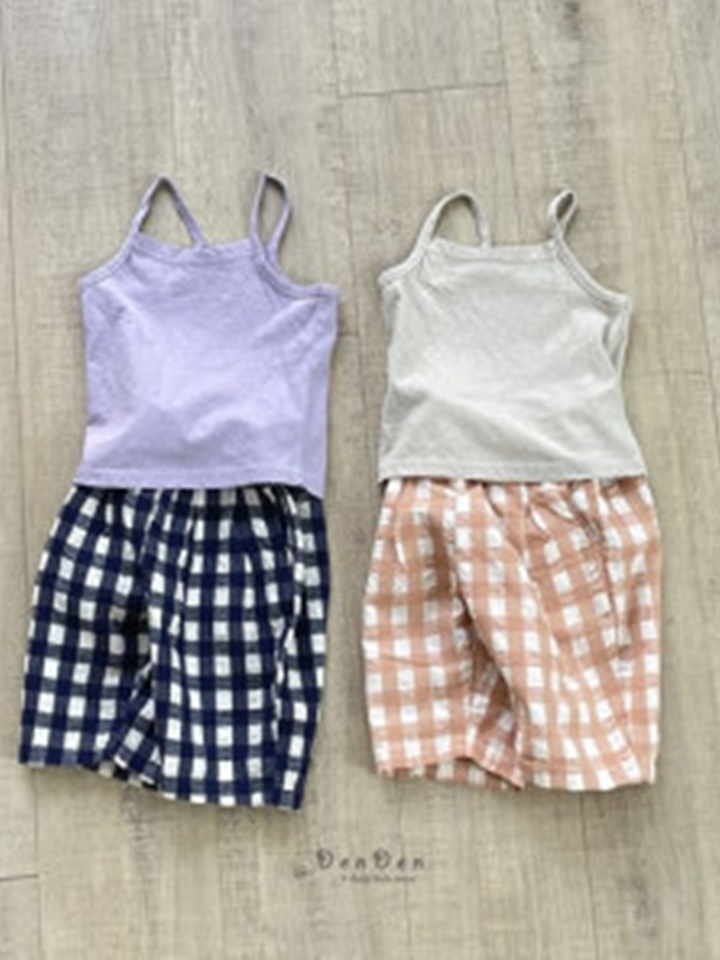 Pintuck Check Cropped Shorts