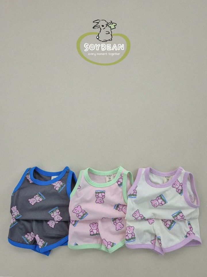 Bear Doll Sleeveless Top Bottom Set