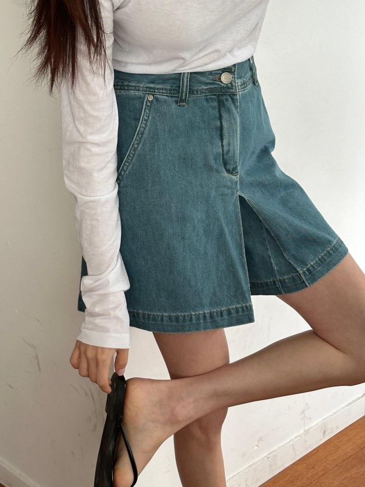 Denim Skirt Pants