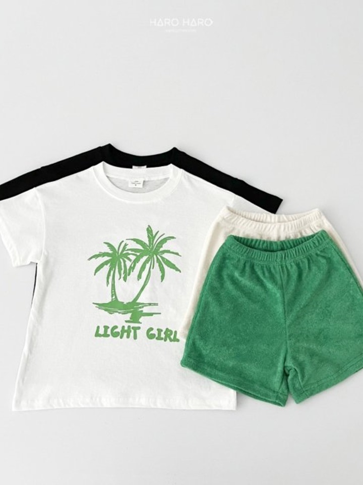 Palm Short Sleeve Top Bottom Set