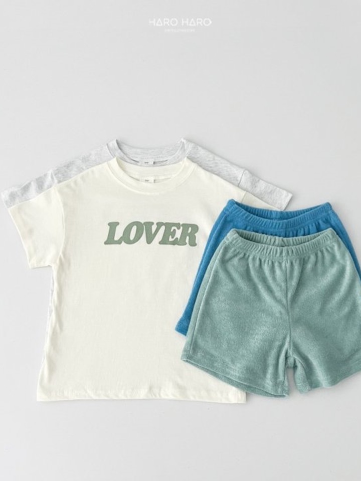 Lover Short Sleeve Top Bottom Set