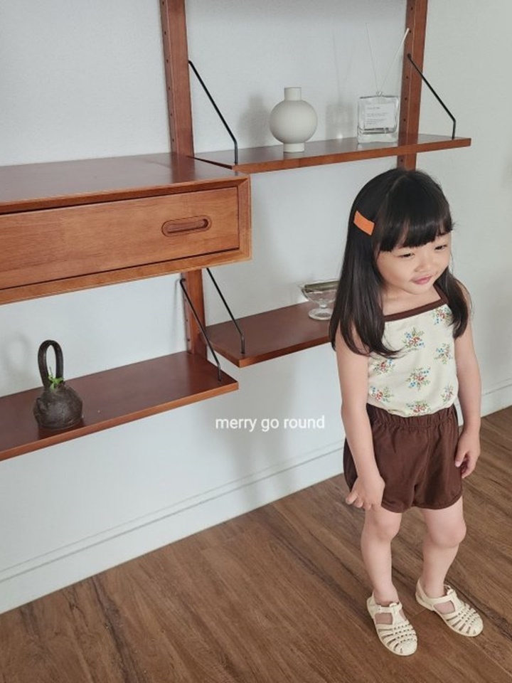 Flower Sleeveless Top Bottom Set