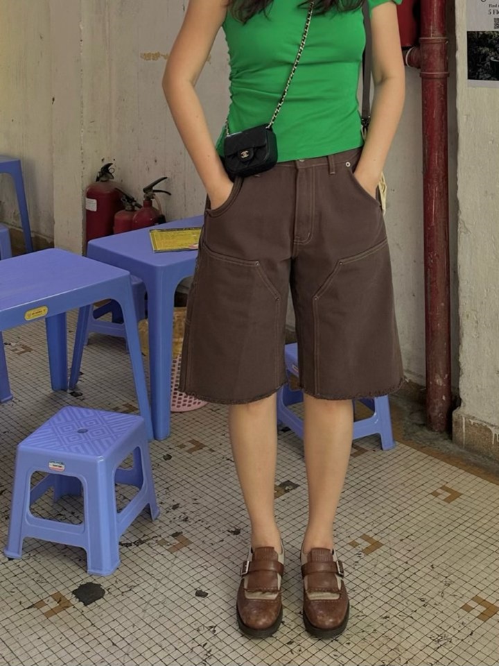 Stitch Rivet Half Pants