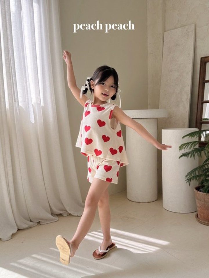 Heart Terry Top Bottom Set