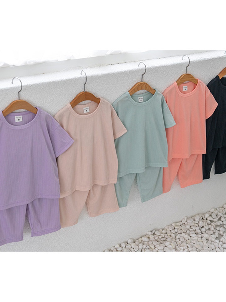 Chalrang Short Sleeve Top Bottom Set