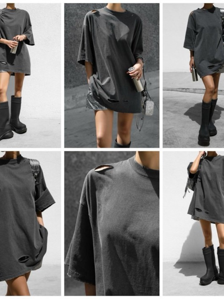 Half Sleeved Cropped Button Down Tee Shirt