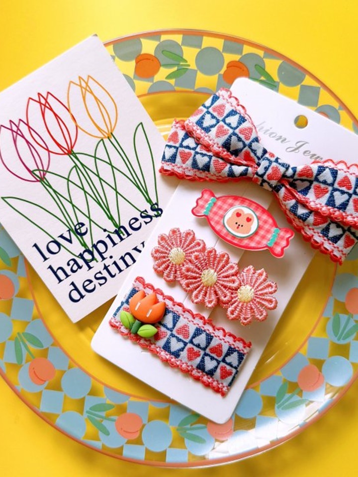 Orange Bella Hair Pin Set