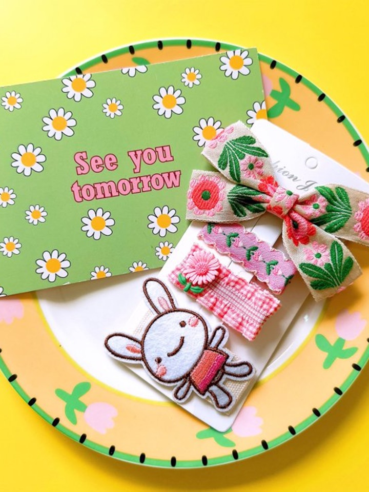 Pink Rabbit Hair Pin Set