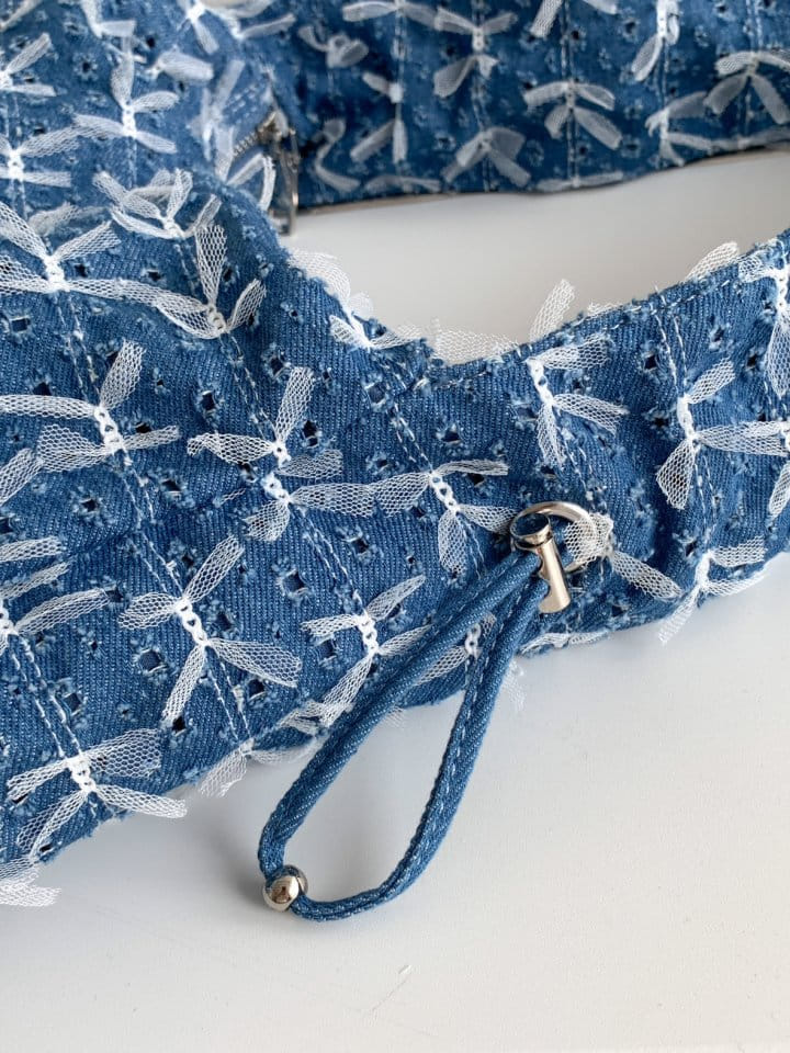 Attention plz - Korean Women Fashion - #thelittlethings - Ribbon Denim Shoulder Bag - 6