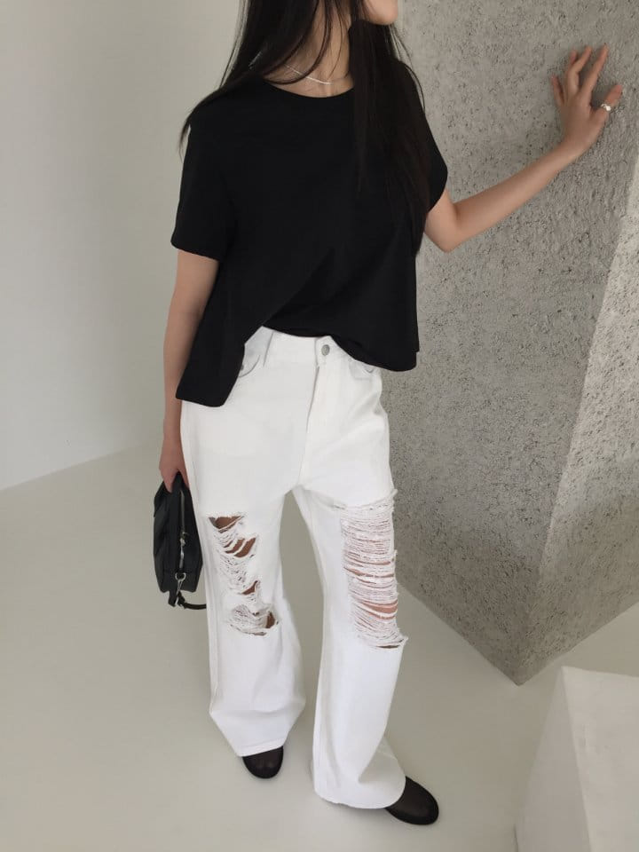 Attention plz - Korean Women Fashion - #womensfashion - Plare Crop Tee - 5
