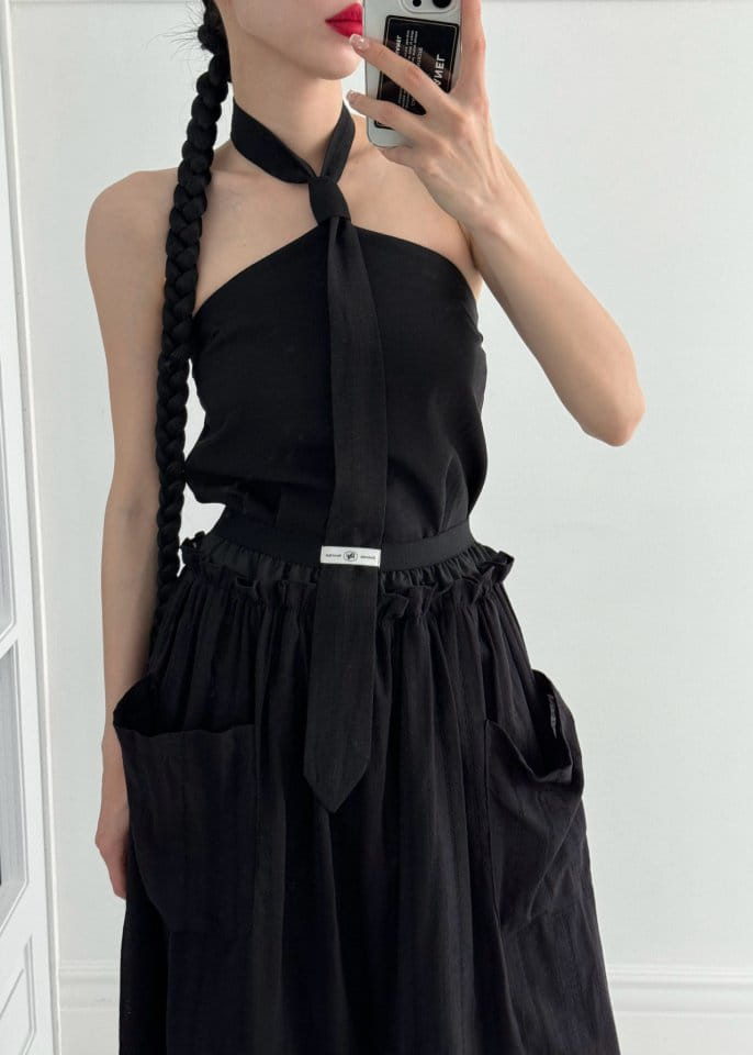 Auver_Fit - Korean Women Fashion - #momslook - Halter Tie Top