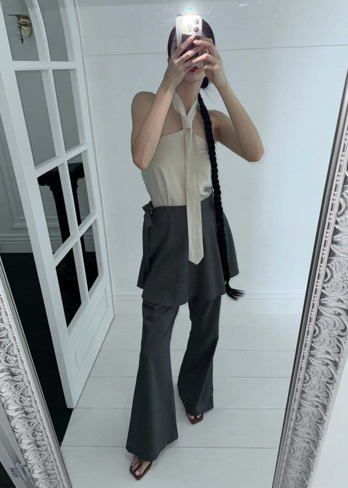 Auver_Fit - Korean Women Fashion - #momslook - Halter Tie Top - 5