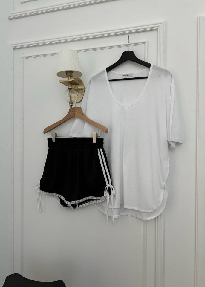 Auver_Fit - Korean Women Fashion - #womensfashion - Jersey Ribbon Shorts - 9