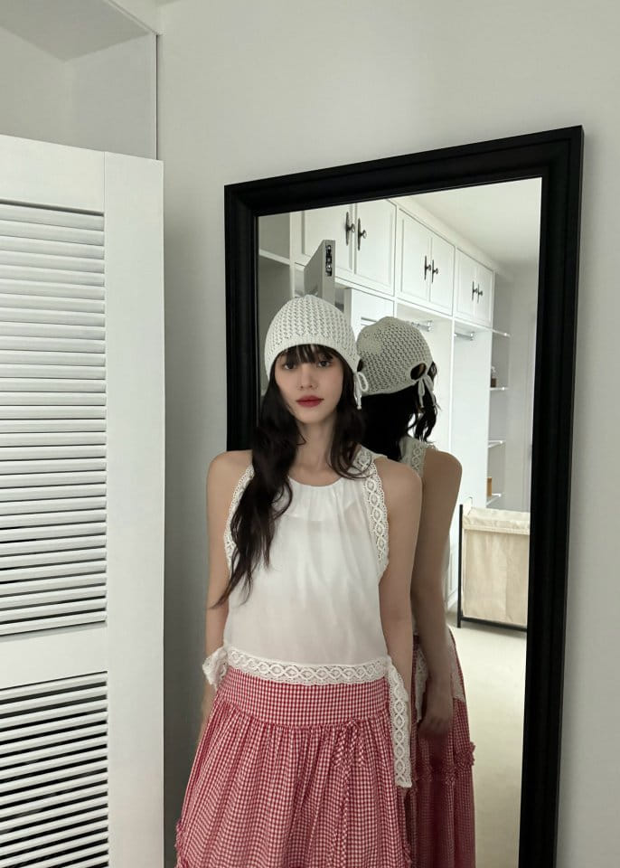 Auver_Fit - Korean Women Fashion - #womensfashion - Halter Lace Ribbon Sleeveless - 3