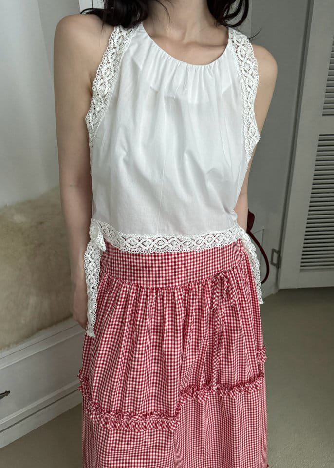 Auver_Fit - Korean Women Fashion - #womensfashion - Halter Lace Ribbon Sleeveless - 5