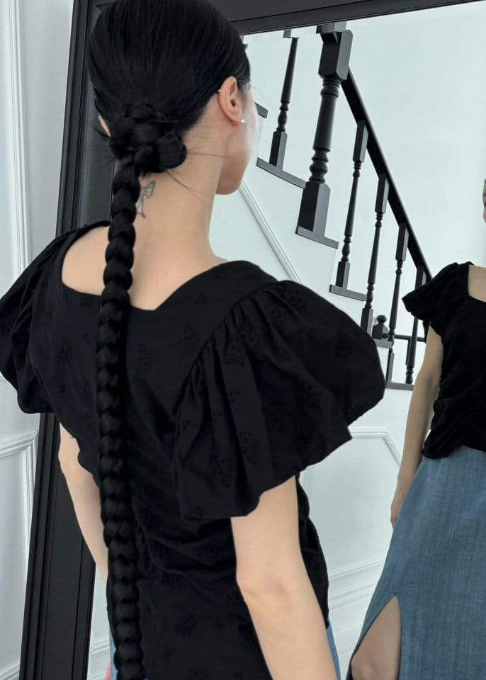 Auver_Fit - Korean Women Fashion - #womensfashion - Shirring Square Blouse