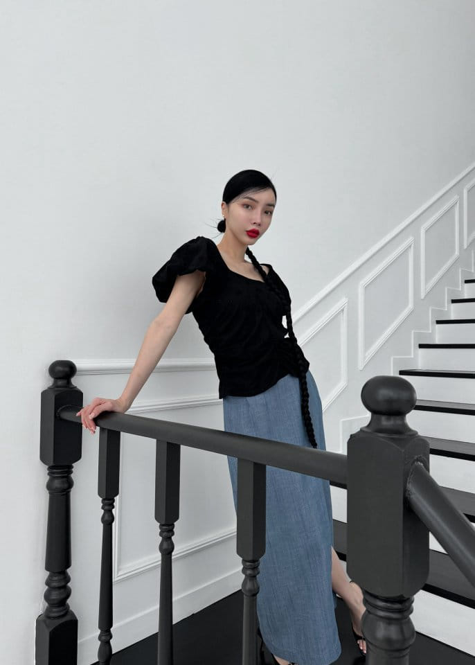 Auver_Fit - Korean Women Fashion - #womensfashion - Shirring Square Blouse - 3
