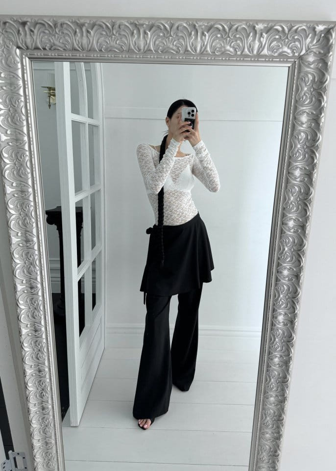 Auver_Fit - Korean Women Fashion - #womensfashion - Lace Off Shoulder  - 2