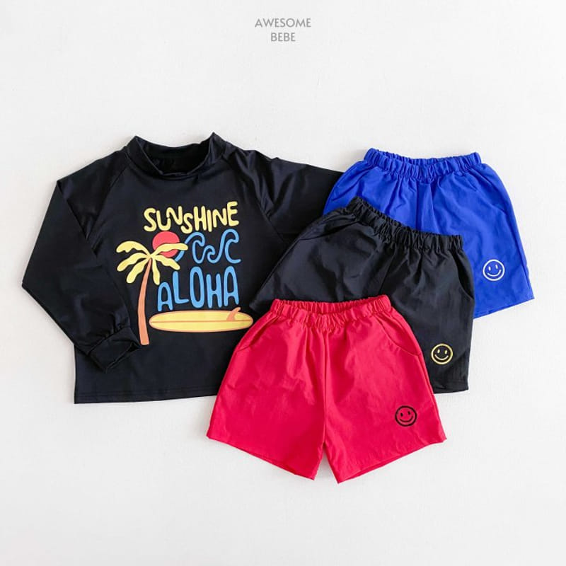 Awesome Bebe - Korean Children Fashion - #kidsshorts - Aloha Rash Guard With MOM