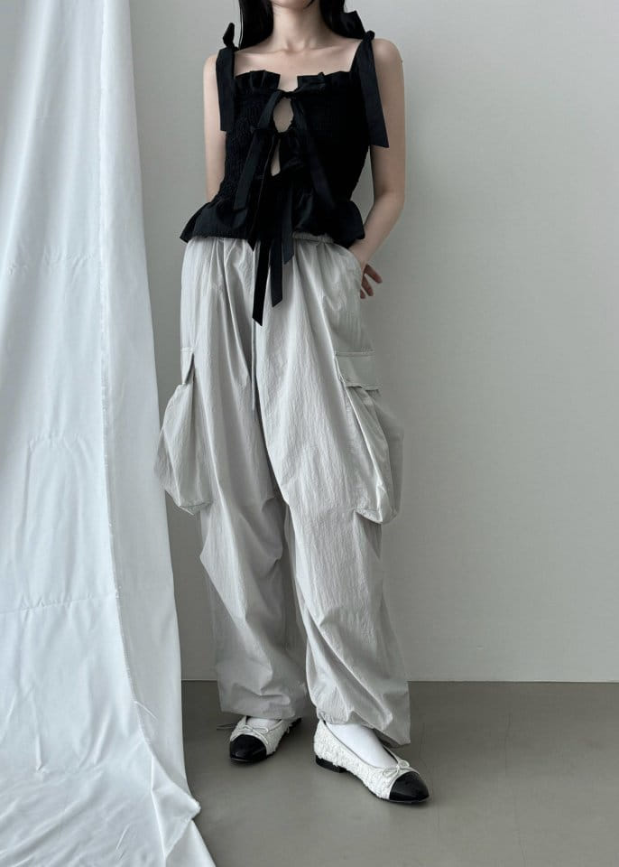 Black Fuchsia - Korean Women Fashion - #momslook - Smoke Ribbon Top - 10