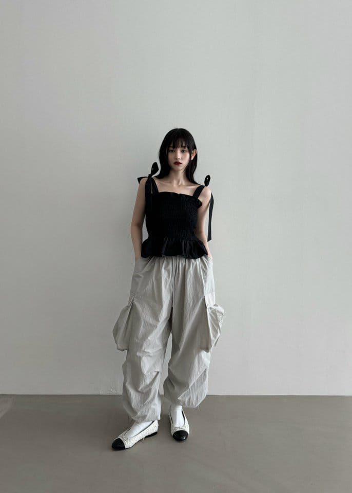 Black Fuchsia - Korean Women Fashion - #momslook - Smoke Ribbon Top - 2
