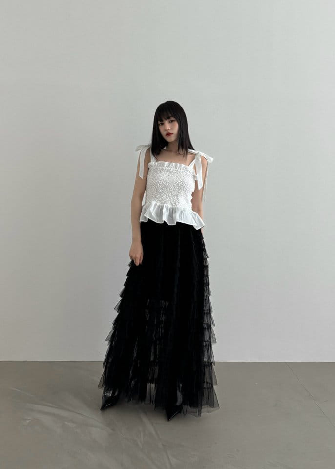 Black Fuchsia - Korean Women Fashion - #momslook - Smoke Ribbon Top - 6