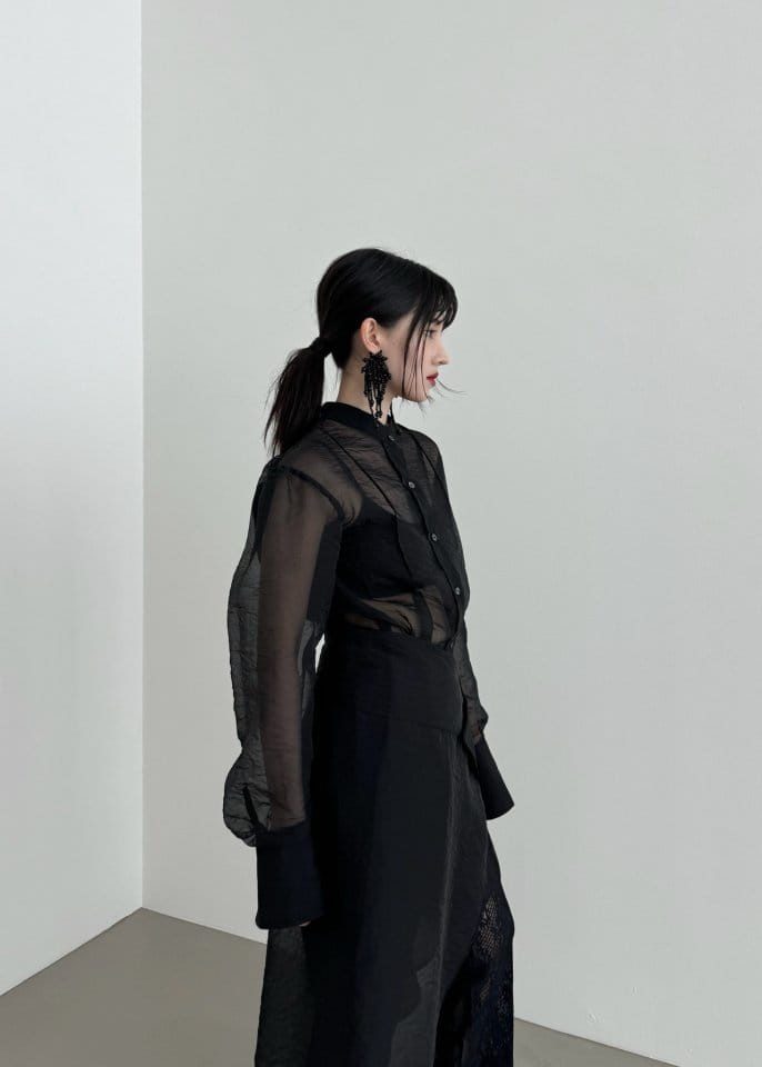 Black Fuchsia - Korean Women Fashion - #momslook - See Through Wrap Skirt - 6