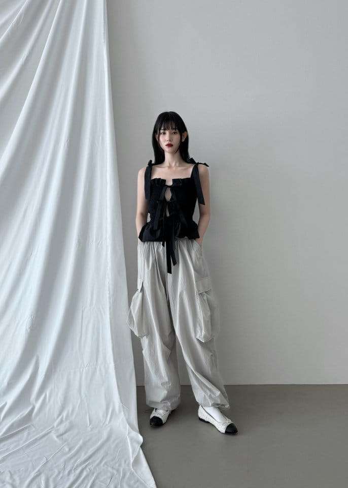 Black Fuchsia - Korean Women Fashion - #womensfashion - Smoke Ribbon Top - 11
