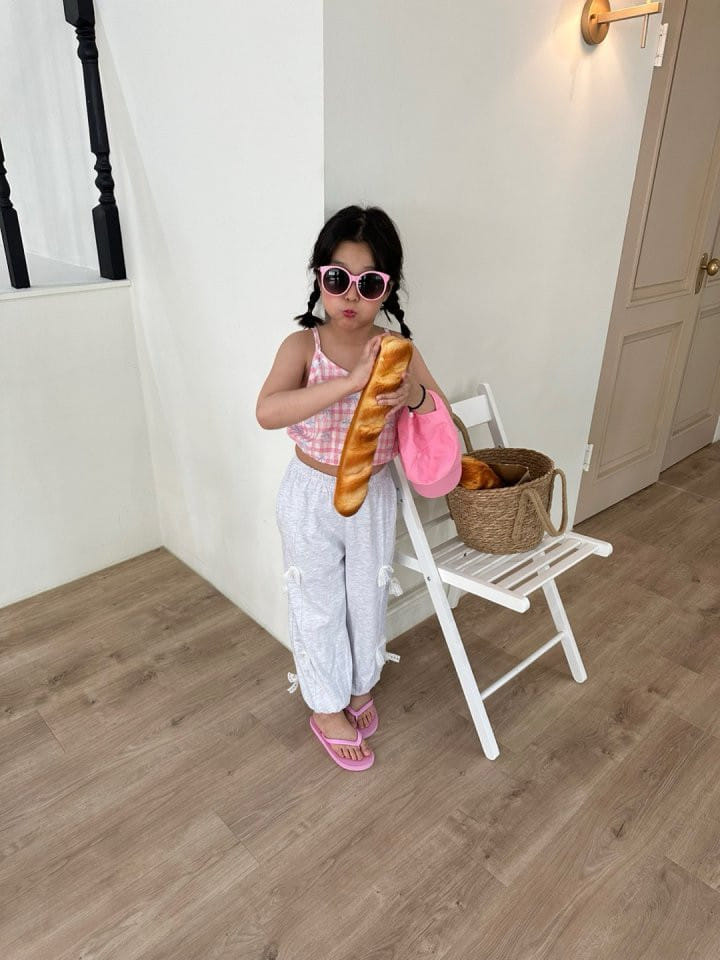 Bobo j - Korean Children Fashion - #discoveringself - Check Ribbon Top - 2