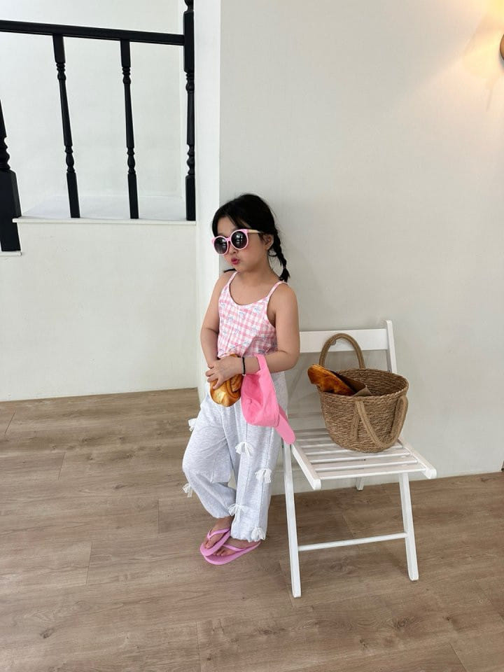 Bobo j - Korean Children Fashion - #littlefashionista - Check Ribbon Top - 8