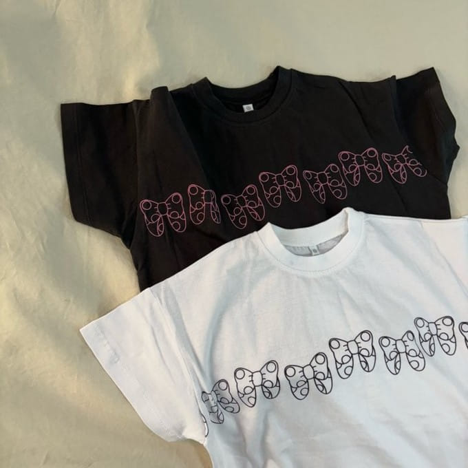 Bobo j - Korean Children Fashion - #toddlerclothing - Dot Ribbon Tee With Mom