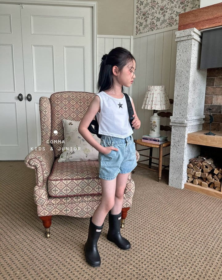 Comma - Korean Children Fashion - #childofig - Star Crop Sleeveless Tee - 11