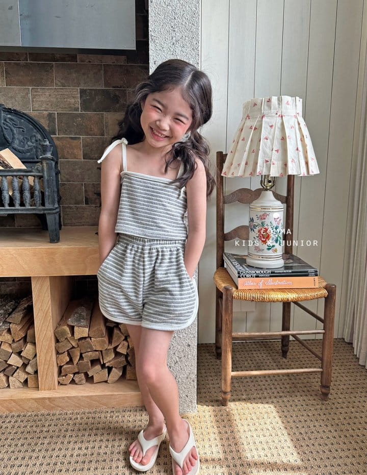 Comma - Korean Children Fashion - #minifashionista - Top String Sleeveless Top Bottom Set - 10