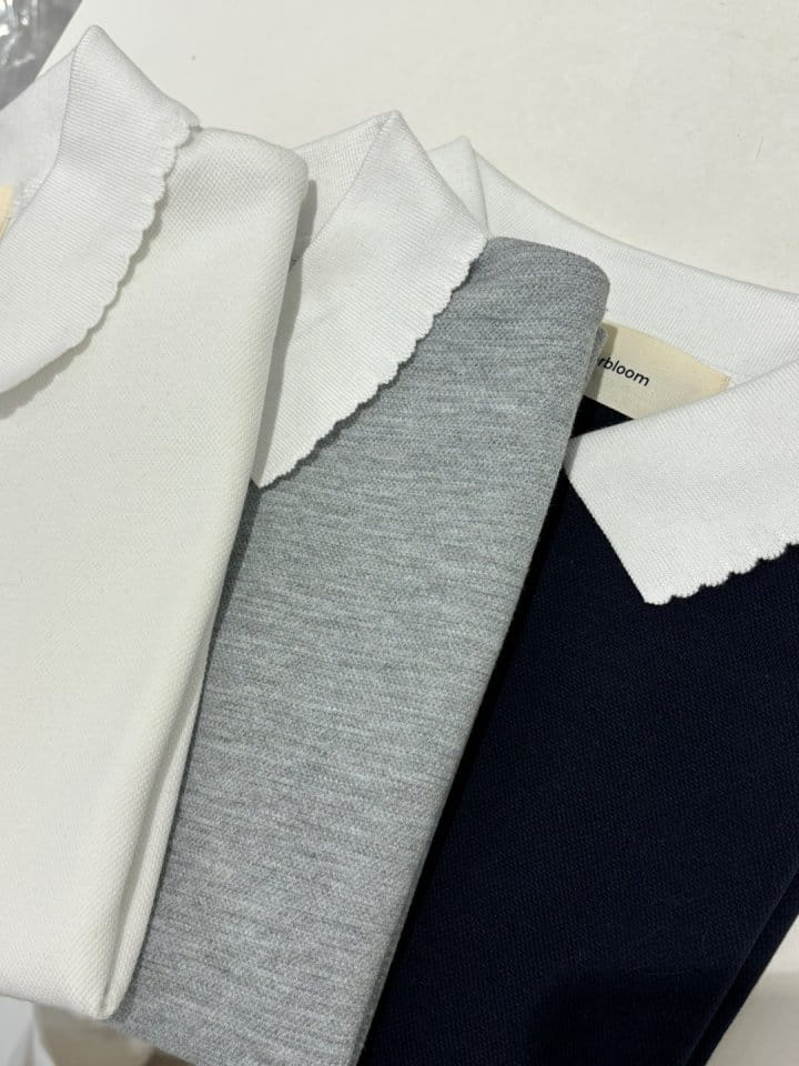 Cornerbloom - Korean Women Fashion - #thatsdarling - Collar Color Tee - 3