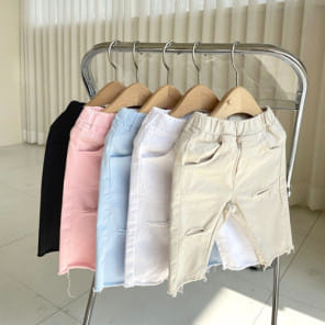 Denden - Korean Children Fashion - #kidzfashiontrend - Vintage Cutting Cropped Shorts