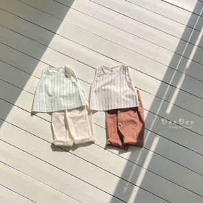 Denden - Korean Children Fashion - #magicofchildhood - Line Sleeveless Tee