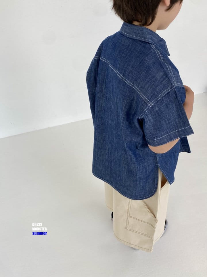Dress Monster - Korean Children Fashion - #childofig - Stitch Snap Shirt  - 8