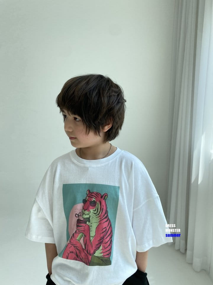 Dress Monster - Korean Children Fashion - #childofig - Pinky Tiger Tee - 7